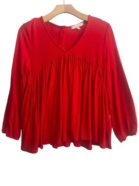 Eri + Ari Red Babydoll Swing Top